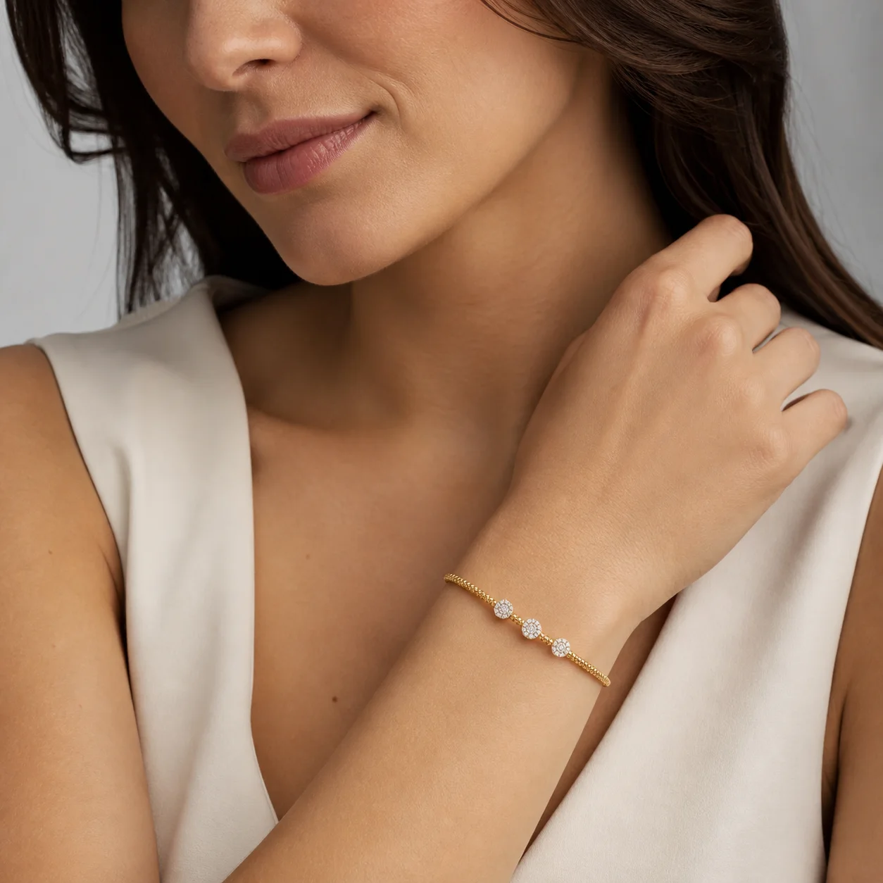 Zirkon Taşlı Gold